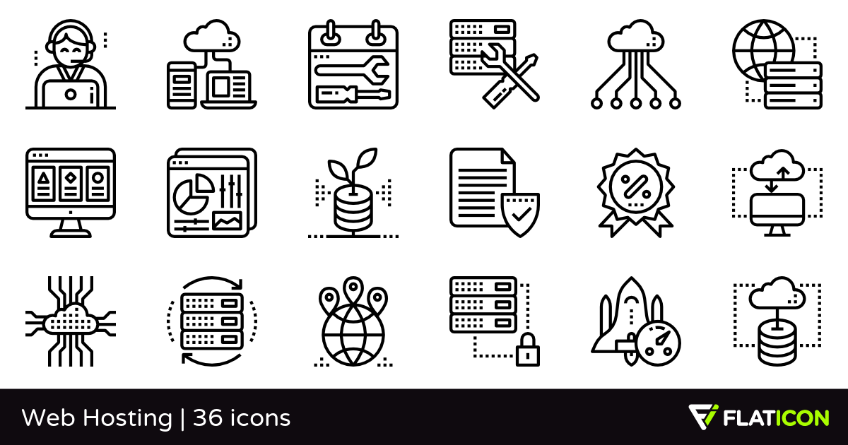 1200x630 Web Hosting Free Icons