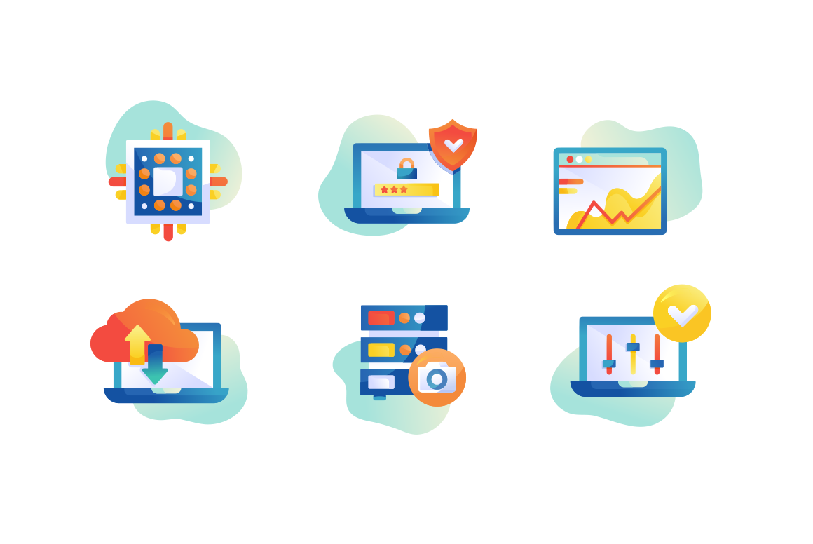 1160x776 Web Hosting Icons