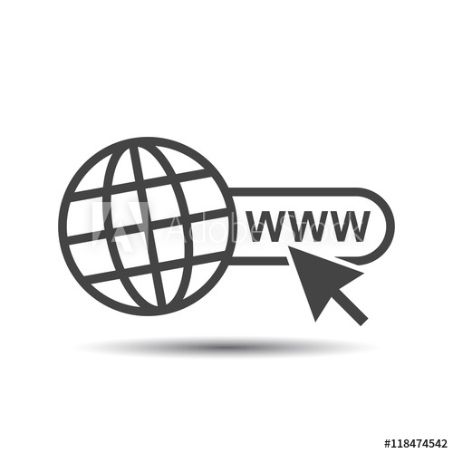 500x500 Go To Web Icon Internet Flat Vector Illustration For Website