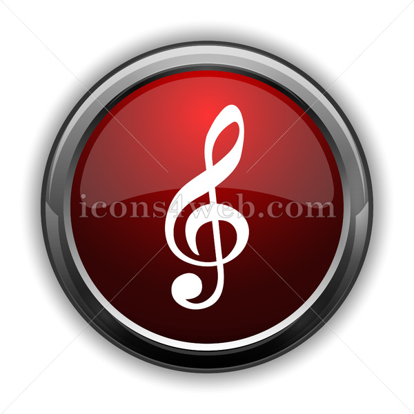 600x600 Sol Key Music Symbol Icon Red Glossy Web Icon With Shaddow
