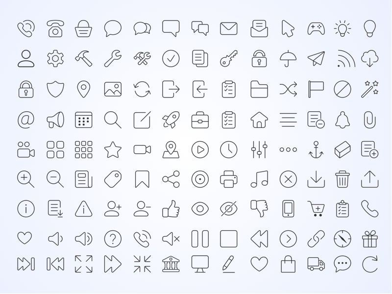 800x600 Web Line Icons Sketch Freebie