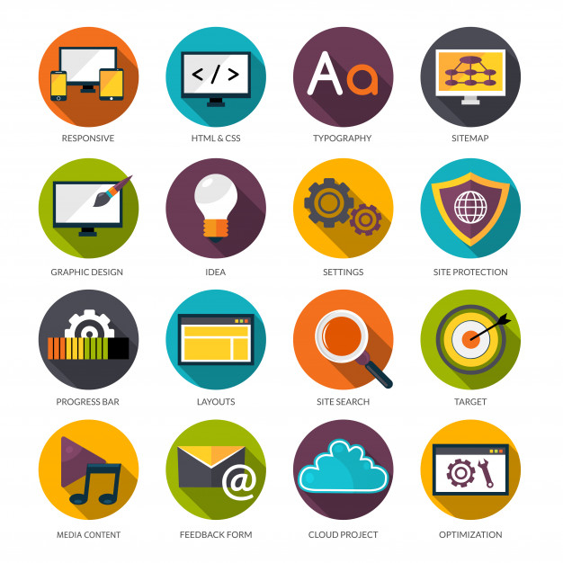 Web Design Icons Set 626x626 Web Design Icons Set
