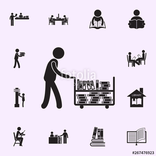 Librarian With A Book Cart Icon Library Icons Universal Set 500x500 Librarian With A Book Cart Icon Library Icons Universal Set