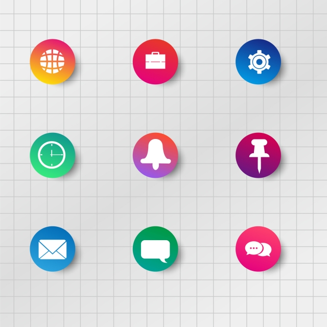 640x640 Gradually Color Website Icon Set, Color Icon, App Icon, Web Icon