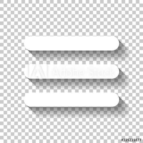 500x500 Hamburger Menu Web Icon White Icon With Shadow On Transparent
