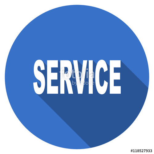 500x500 Flat Design Blue Round Web Service Vector Icon Stock Image