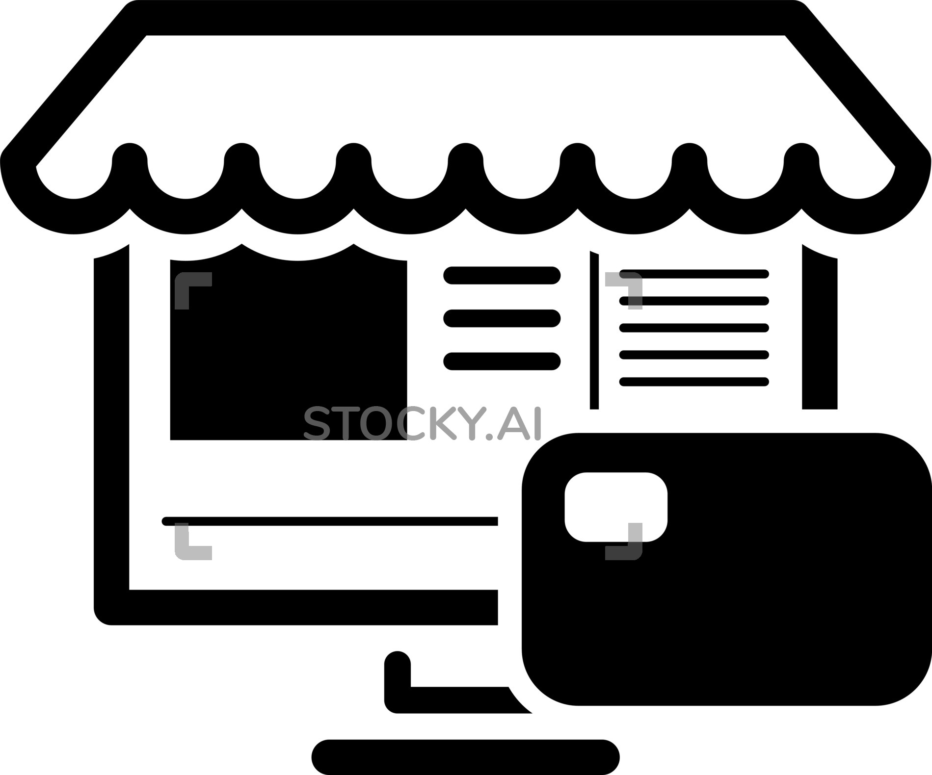 Image Of Online Store Icon Business Concept 1899x1580 Image Of Online Store Icon Business Concept