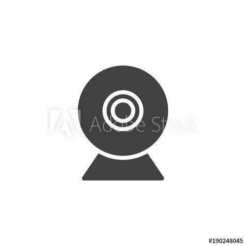 500x500 Webcam Icon Vector, Filled Flat Sign, Solid Pictogram Isolated