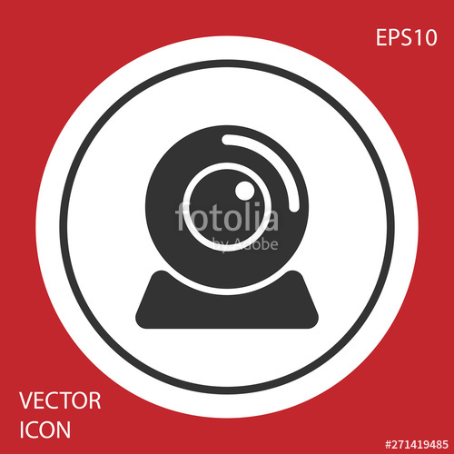 500x500 Grey Web Camera Icon Isolated On Red Background Chat Camera