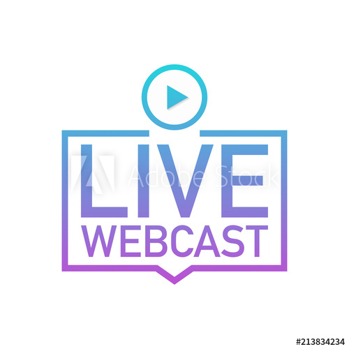 500x500 Live Webcast Button, Icon, Emblem, Label On White Background
