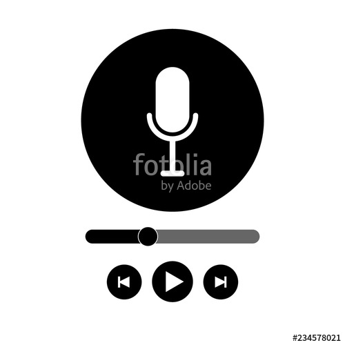 500x500 Podcast Radio Icon Illustration Set Studio Table Microphone