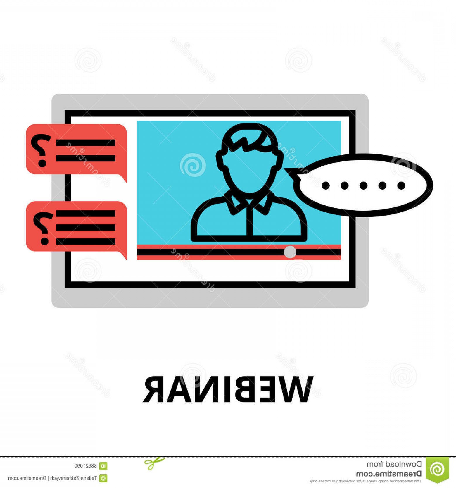 1560x1668 Stock Illustration Webinar Icon Flat Thin Line Vector Illustration