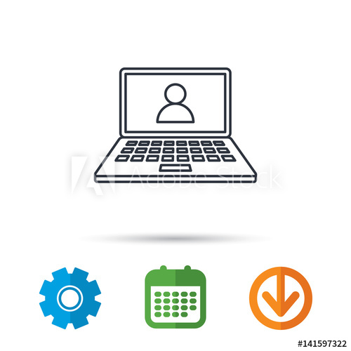 500x500 Webinar Icon Chat Video Sign Online Education Symbol Calendar