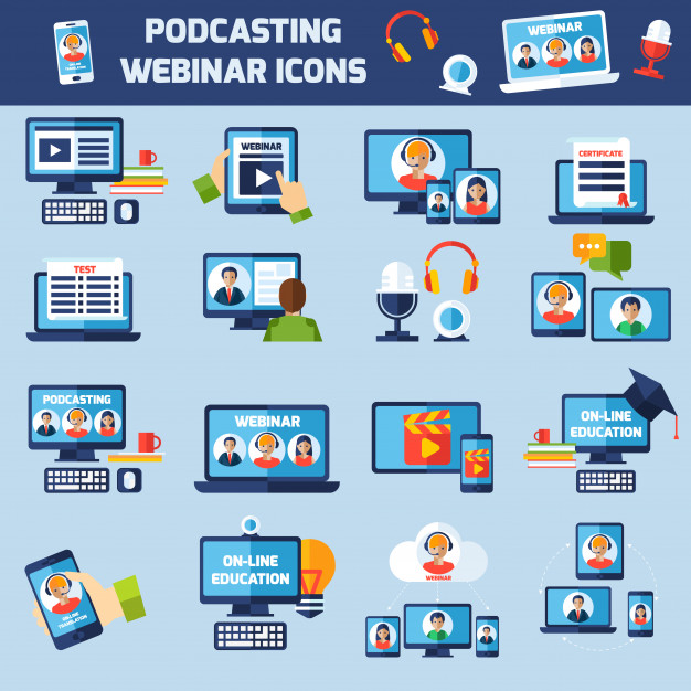 Podcasting And Webinar Icons Set Vector Free Download 626x626 Podcasting And Webinar Icons Set Vector Free Download