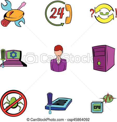 450x470 Webmaster Icons Set, Cartoon Style Webmaster Icons Set Cartoon