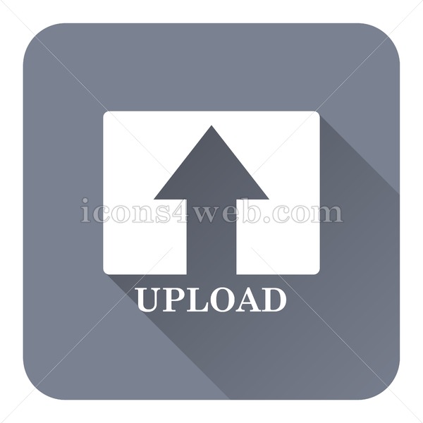 600x600 Upload Flat Icon With Long Shadow Vector