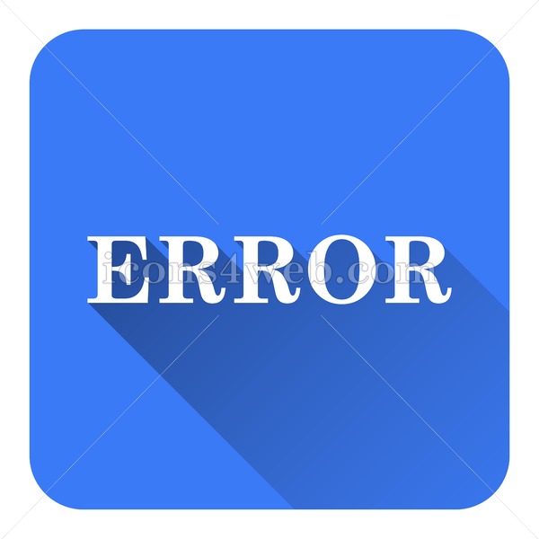 600x600 Error Flat Icon With Long Shadow Vector