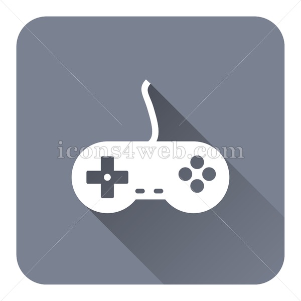 600x600 Gamepad Flat Icon With Long Shadow Vector