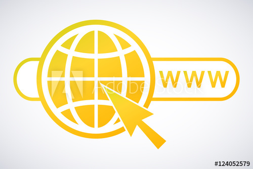 500x334 Website Icon Golden Yellow With With An Arrow And The Address Bar