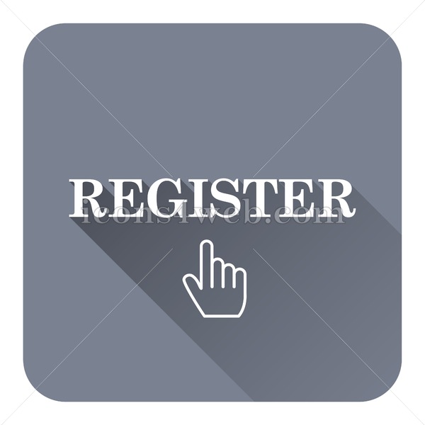 600x600 Register Flat Icon With Long Shadow Vector