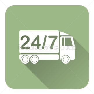 324x324 Delivery Truck Flat Icon With Long Shadow Vector