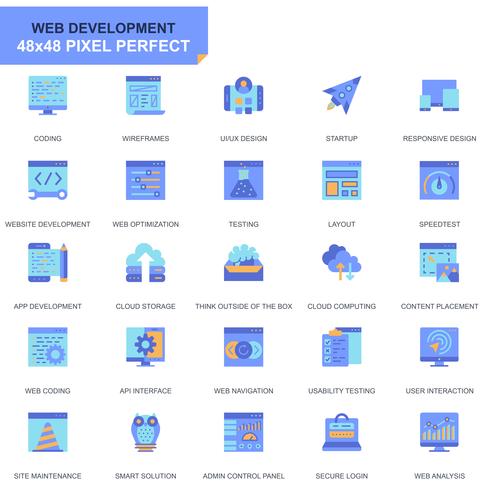 490x490 Simple Set Web Design And Development Flat Icons