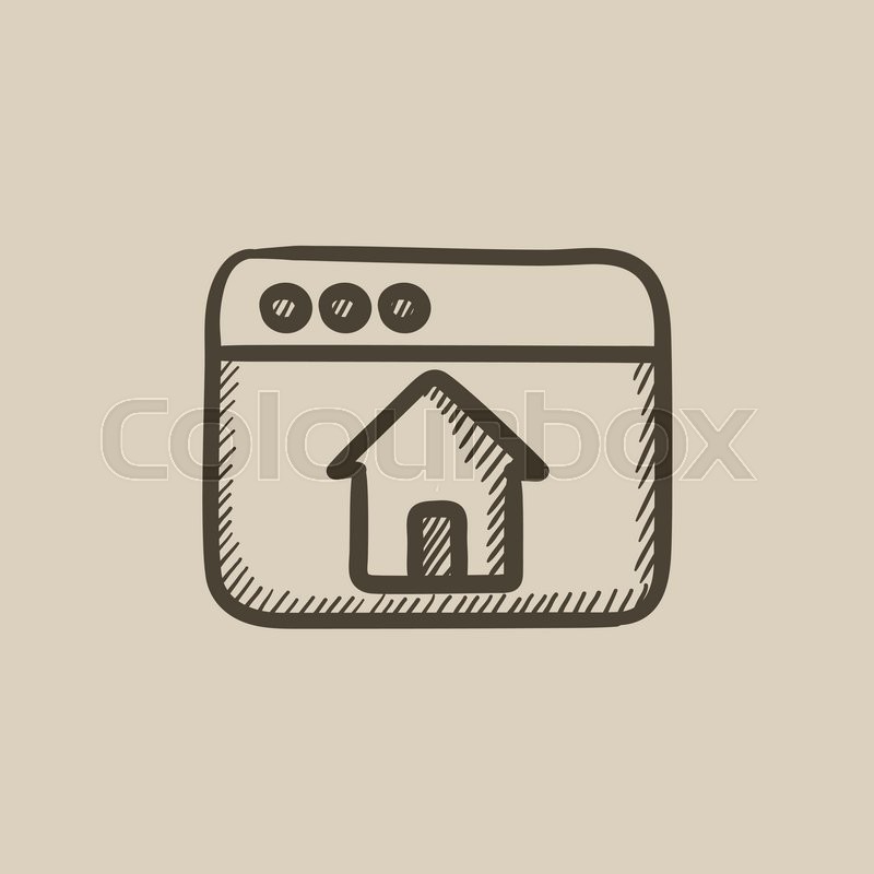 800x800 Homepage Vector Sketch Icon Isolated Stock Vector Colourbox