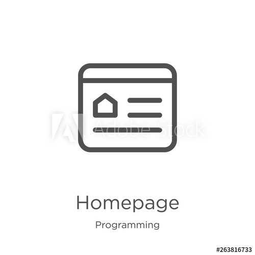 500x500 Homepage Icon Vector From Programming Collection Thin Line