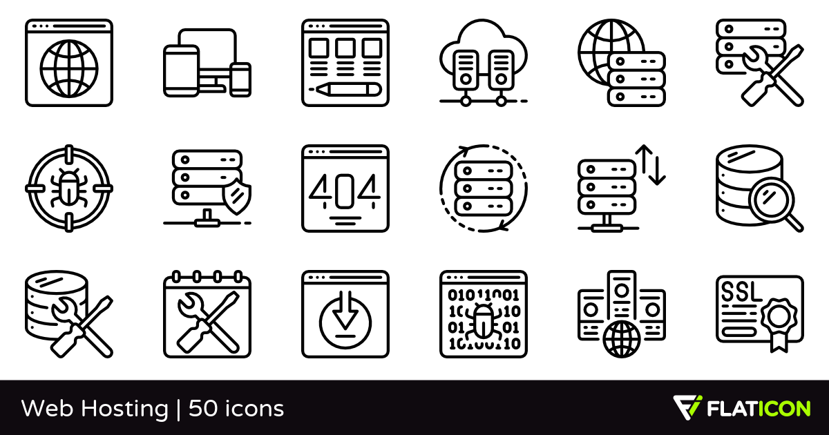 1200x630 Web Hosting Free Icons