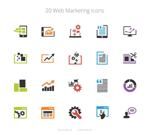 580x525 Web Marketing Icons