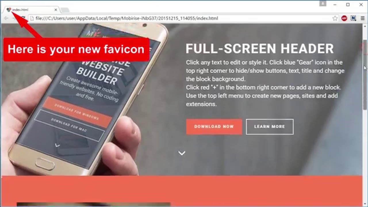 1280x720 Favicon Support