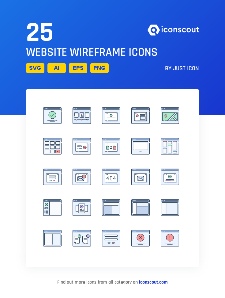 735x972 Website Wireframe Icon Pack