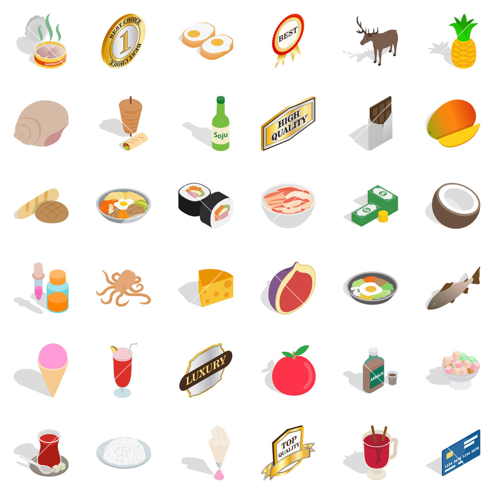1000x1000 Livelihood Icons Set Isometric Set Of Livelihood Vector Icons
