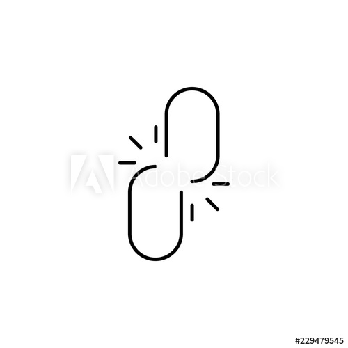 500x500 Broken Link Icon Element Of Simple Web Icon Thin Line Icon