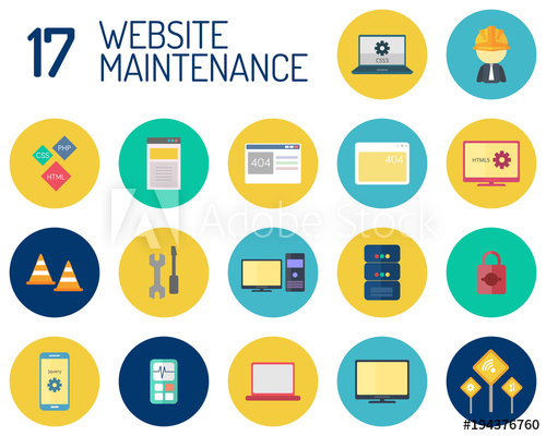 500x400 Web Maintenance Icon Design Set
