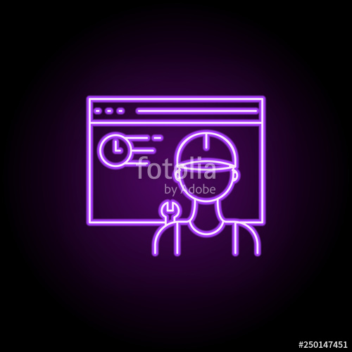 500x500 Website Maintenance Icon Elements Of Web Development In Neon