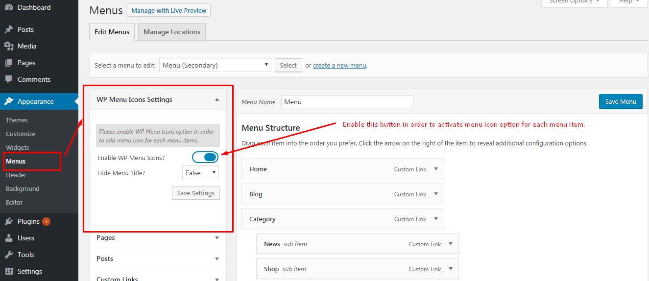 1325x574 Effectively Add And Customize Icons For Wordpress Menus Wp Menu
