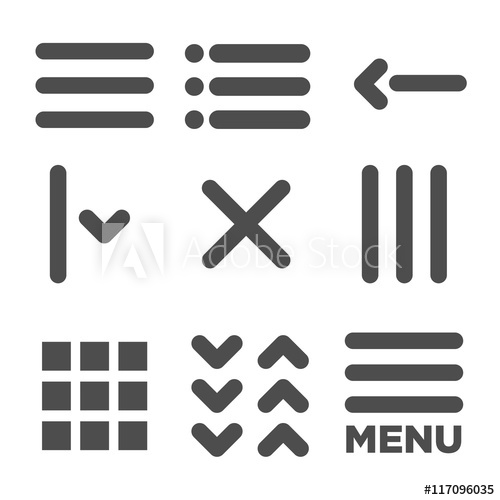 Flat Menu Icon Illustration For Website Navigation 500x500 Flat Menu Icon Illustration For Website Navigation