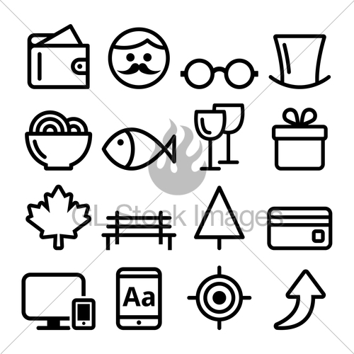 Web Line Icon Set, Website Navigation Flat Design Icon Co Gl 500x500 Web Line Icon Set, Website Navigation Flat Design Icon Co Gl