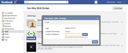 500x207 Custom Facebook App