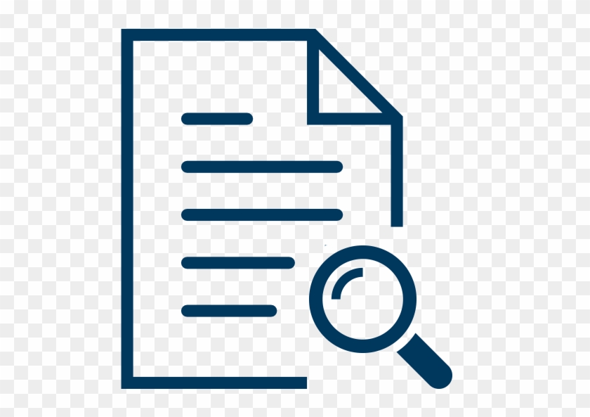 840x593 Icon Of Fact Sheet With Magnifier Symbol