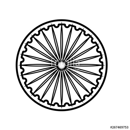 500x500 Ashoka Wheel Indian Symbol Icon Element Of India For Mobile