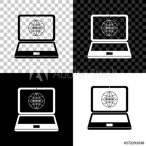 500x500 Website On Laptop Screen Icon On Black, White And Transparent