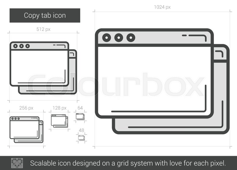 800x576 Copy Tab Vector Line Icon Isolated On Stock Vector Colourbox