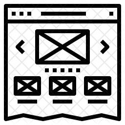 256x256 Website Template Icon Of Line Style