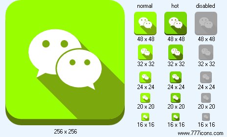 464x280 Wechat Icon Social Longshadow Icons