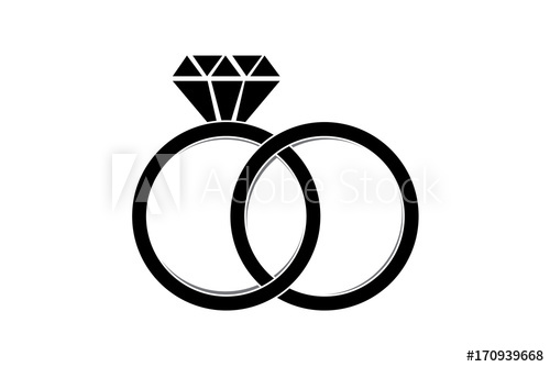 Marriage Icon Two Bonded Wedding Rings Diamond Couple Wedding 500x334 Marriage Icon Two Bonded Wedding Rings Diamond Couple Wedding