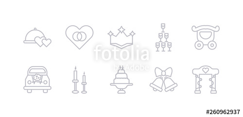 500x241 Simple Gray Vector Icons Set Such As Wedding Altar, Wedding