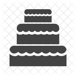 256x256 Wedding Cake Icon Of Glyph Style