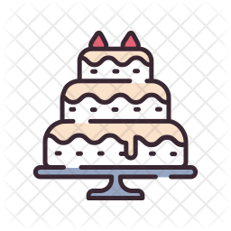 256x256 Wedding Cake Icon Of Colored Outline Style